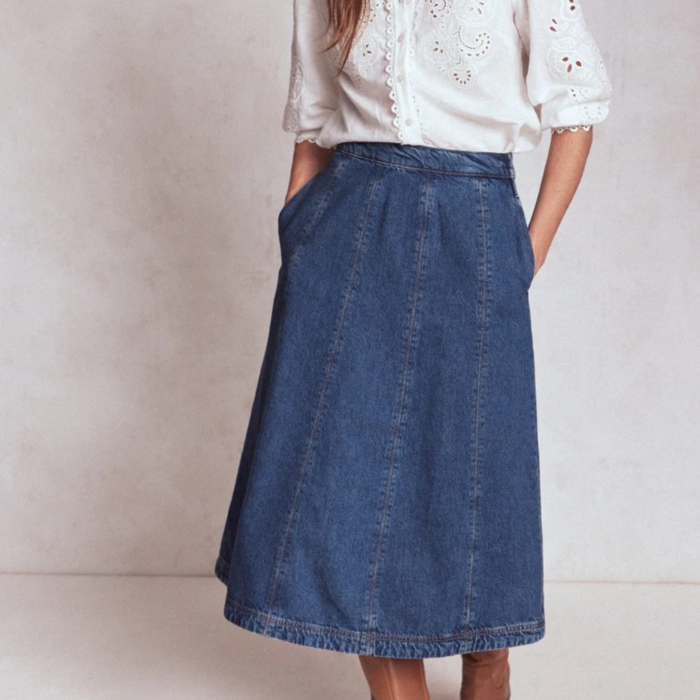 Boden Blue Midi Skirt